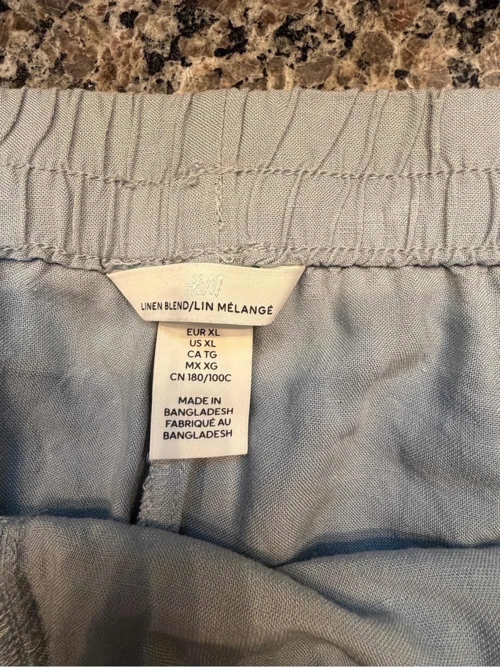 H&M Light Blue Linen-Blend Pants- XL